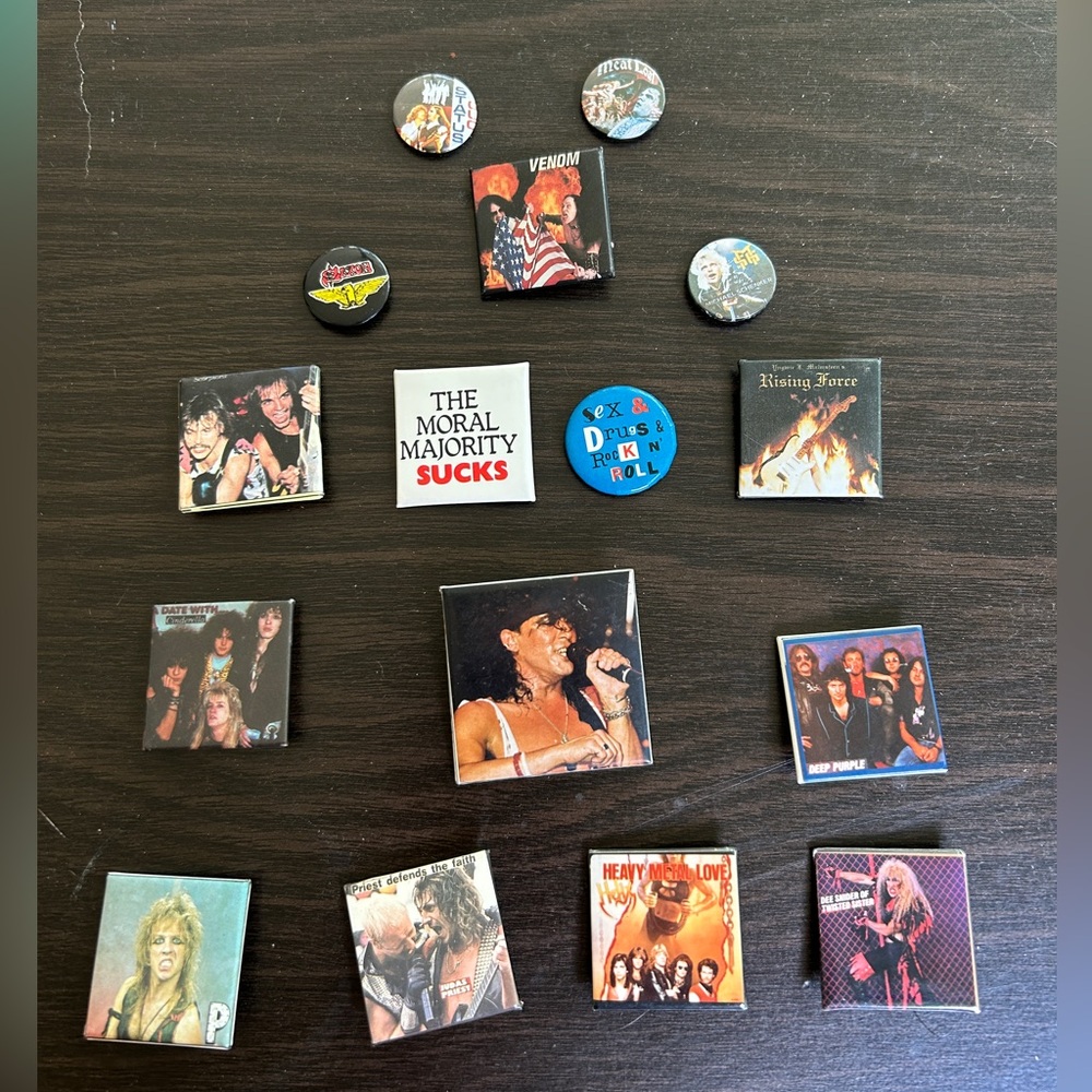 RARE DEADSTOCK VINTAGE 1980’s Rock Band Pin Lot Hair Metal 80s Pins